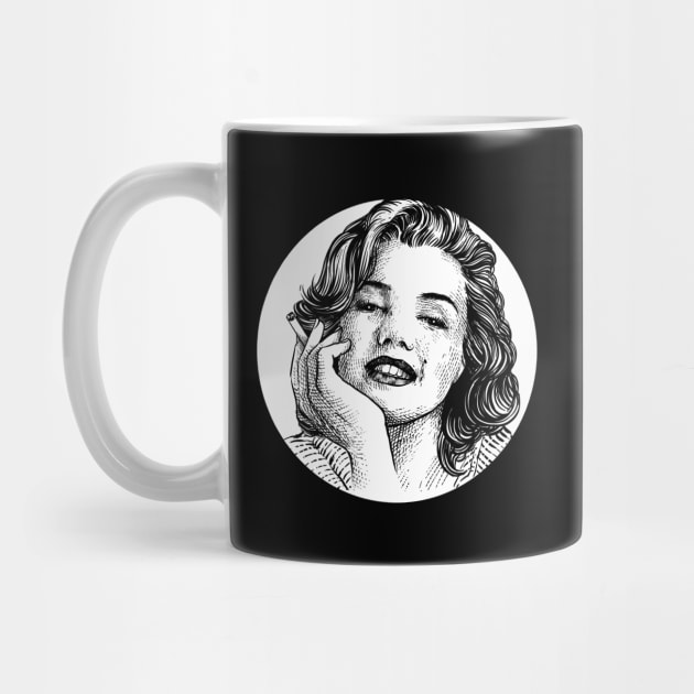 Marilyn Monroe hand drawing, vintage style illustration design by ROCKHOPPER